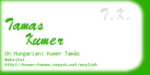 tamas kumer business card